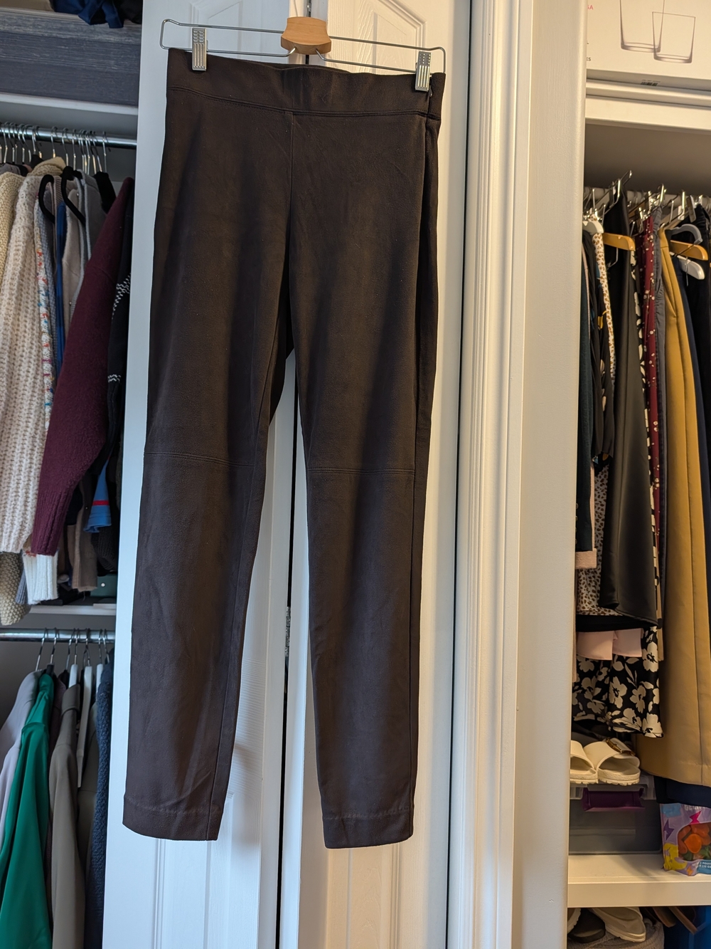 Banana Republic Dark Brown Faux-Suede Leggings